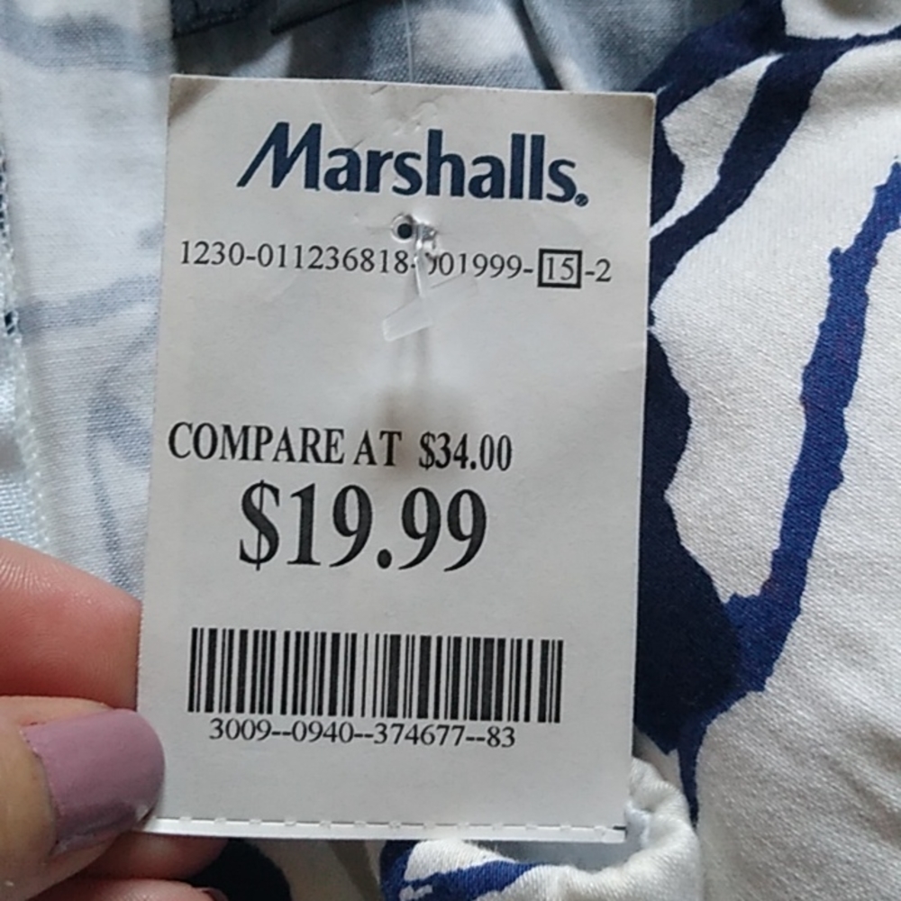Junior Size 7 Strapless Dress. Brand Snap. NWT. Blue and White. - Picture 7 of 9